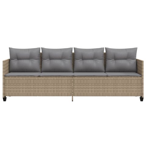 LEŻANKA Z PODUSZKAMI BEŻOWA POLIRATTAN