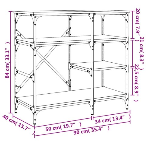 REGAŁ KUCHENNY BRĄZOWY DĄB 90X40X84CM