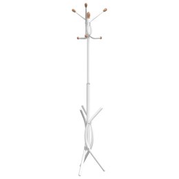 STOJĄCY WIESZAK NA PŁASZCZE BIAŁY 176CM MALOWANE ŻELAZO