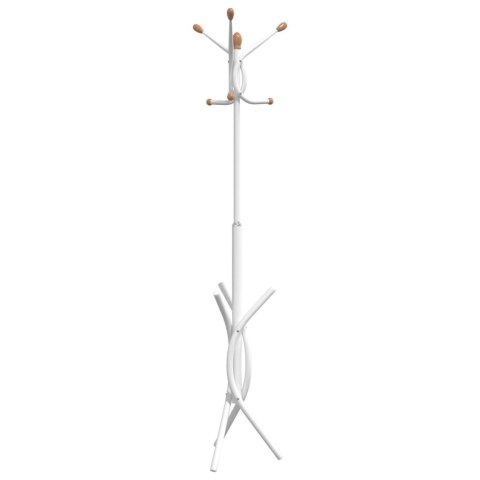 STOJĄCY WIESZAK NA PŁASZCZE BIAŁY 176CM MALOWANE ŻELAZO