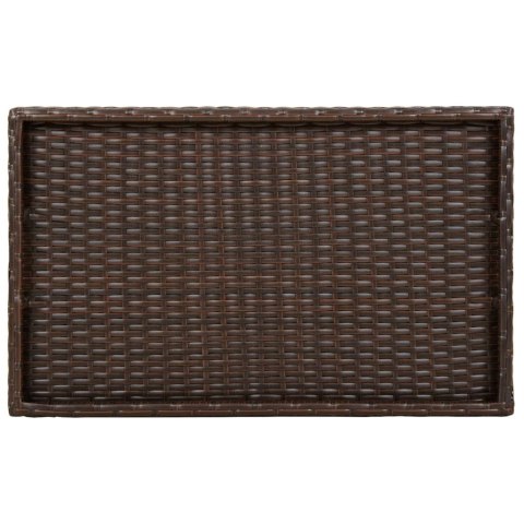SKŁADANY STOLIK Z TACĄ BRĄZOWY 65X40X75CM POLIRATTAN