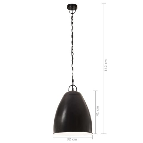 INDUSTRIALNA LAMPA WISZĄCA 25 W CZARNA OKRĄGŁA 32CM E27