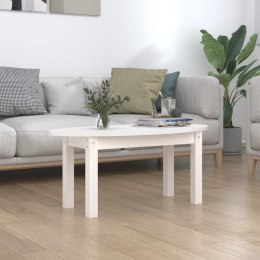 STOLIK KAWOWY BIAŁY 80X40X35CM LITE DREWNO SOSNOWE