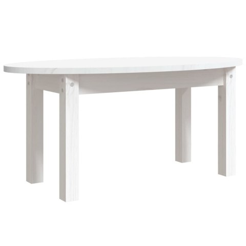 STOLIK KAWOWY BIAŁY 80X40X35CM LITE DREWNO SOSNOWE