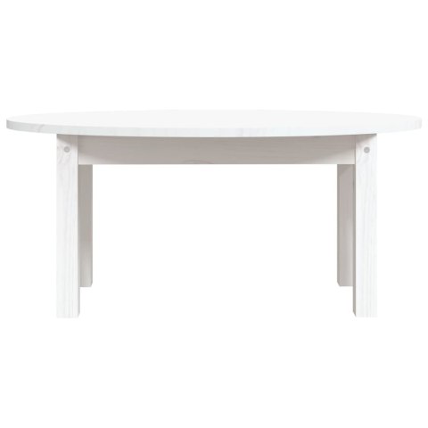 STOLIK KAWOWY BIAŁY 80X40X35CM LITE DREWNO SOSNOWE
