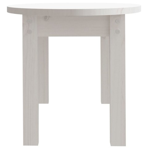 STOLIK KAWOWY BIAŁY 80X40X35CM LITE DREWNO SOSNOWE