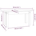 STOLIK KAWOWY BIAŁY 80X40X35CM LITE DREWNO SOSNOWE