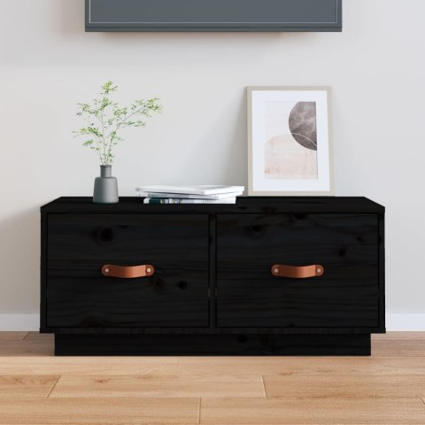 SZAFKA POD TV CZARNA 80X34X35CM LITE DREWNO SOSNOWE