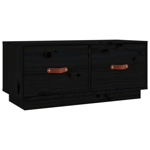 SZAFKA POD TV CZARNA 80X34X35CM LITE DREWNO SOSNOWE