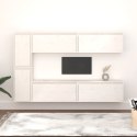 SZAFKI POD TV 6 SZT. BIAŁE LITE DREWNO SOSNOWE