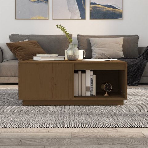 STOLIK KAWOWY MIODOWY BRĄZ 100X101X40,5CM LITE DREWNO SOSNOWE