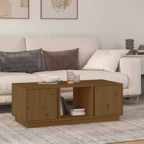 STOLIK KAWOWY MIODOWY BRĄZ 110X50X40CM LITE DREWNO SOSNOWE