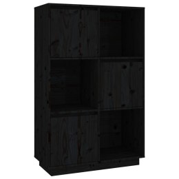 WYSOKA SZAFKA CZARNA 74X35X117CM LITE DREWNO SOSNOWE