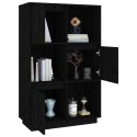 WYSOKA SZAFKA CZARNA 74X35X117CM LITE DREWNO SOSNOWE