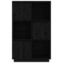WYSOKA SZAFKA CZARNA 74X35X117CM LITE DREWNO SOSNOWE