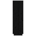 WYSOKA SZAFKA CZARNA 74X35X117CM LITE DREWNO SOSNOWE