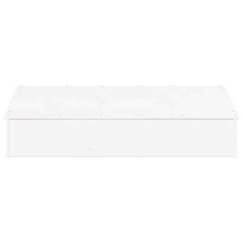 PIASKOWNICA Z POKRYWĄ BIAŁA 111X111X19,5CM DREWNO SOSNOWE