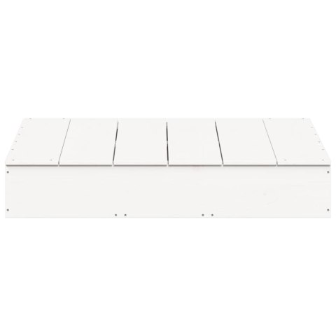 PIASKOWNICA Z POKRYWĄ BIAŁA 111X111X19,5CM DREWNO SOSNOWE