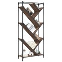 REGAŁ BRĄZOWY DĄB 79X30X180CM I METAL