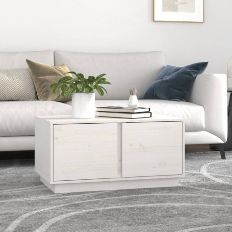 STOLIK KAWOWY BIAŁY 80X50X40CM LITE DREWNO SOSNOWE