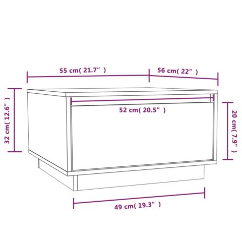 STOLIK KAWOWY SZARY 55X56X32CM LITE DREWNO SOSNOWE