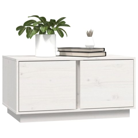 STOLIK KAWOWY BIAŁY 80X50X40CM LITE DREWNO SOSNOWE