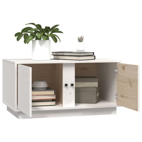 STOLIK KAWOWY BIAŁY 80X50X40CM LITE DREWNO SOSNOWE