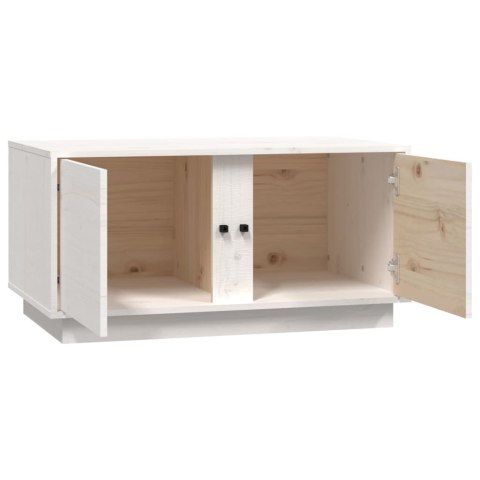 STOLIK KAWOWY BIAŁY 80X50X40CM LITE DREWNO SOSNOWE