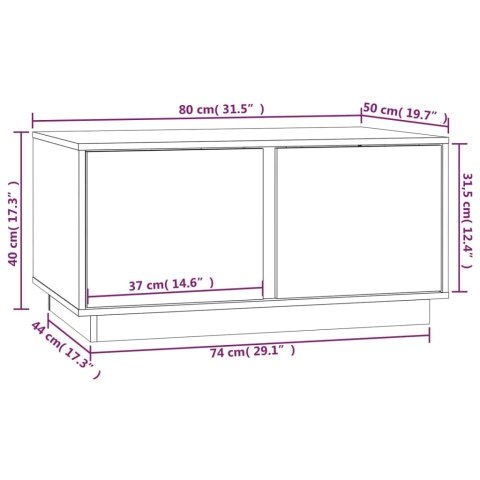 STOLIK KAWOWY BIAŁY 80X50X40CM LITE DREWNO SOSNOWE