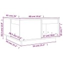 STOLIK KAWOWY SZARY 60X61X32,5CM LITE DREWNO SOSNOWE