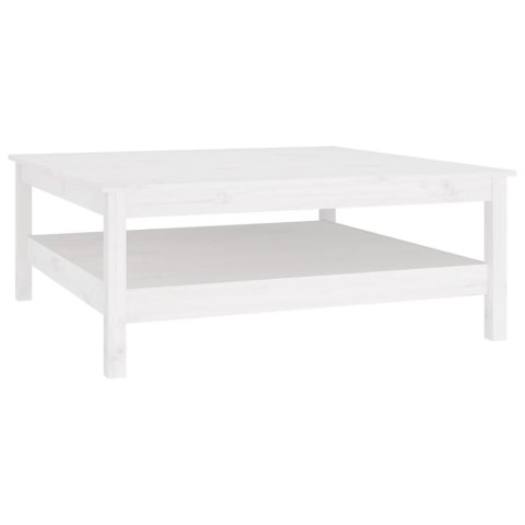 STOLIK KAWOWY BIAŁY 100X100X40CM LITE DREWNO SOSNOWE