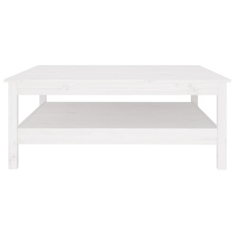 STOLIK KAWOWY BIAŁY 100X100X40CM LITE DREWNO SOSNOWE