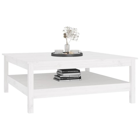 STOLIK KAWOWY BIAŁY 100X100X40CM LITE DREWNO SOSNOWE