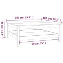 STOLIK KAWOWY BIAŁY 100X100X40CM LITE DREWNO SOSNOWE