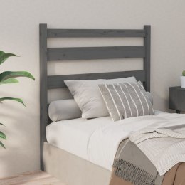 WEZGŁOWIE ŁÓŻKA SZARE 96X4X100CM LITE DREWNO SOSNOWE