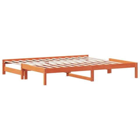 ŁÓŻKO DZIENNE ROZSUWANE WOSKOWY BRĄZ 90X200CM DREWNO SOSNOWE