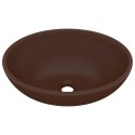 LUKSUSOWA OWALNA UMYWALKA CIEMNO-BRĄZOWA MATOWA 40X33CM