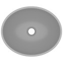 LUKSUSOWA OWALNA UMYWALKA JASNOSZARA MATOWA 40X33CM