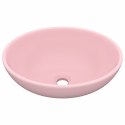 LUKSUSOWA OWALNA UMYWALKA MATOWY RÓŻ 40X33CM CERAMICZNA