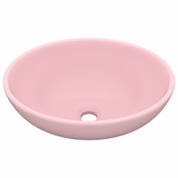 LUKSUSOWA OWALNA UMYWALKA MATOWY RÓŻ 40X33CM CERAMICZNA
