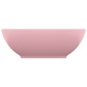 LUKSUSOWA OWALNA UMYWALKA MATOWY RÓŻ 40X33CM CERAMICZNA