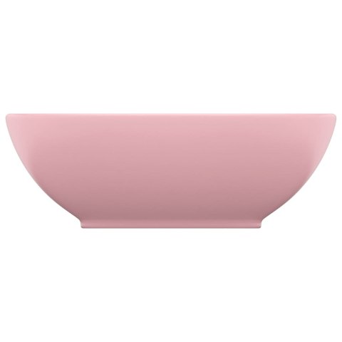 LUKSUSOWA OWALNA UMYWALKA MATOWY RÓŻ 40X33CM CERAMICZNA