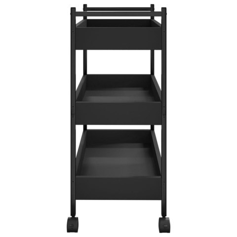 WÓZEK KUCHENNY BAROWY CZARNY 50X30X70CM