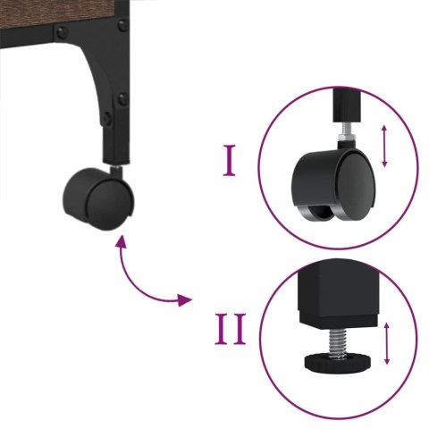 WÓZEK KUCHENNY BAROWY BRĄZOWY DĄB 60,5X31X72,5CM