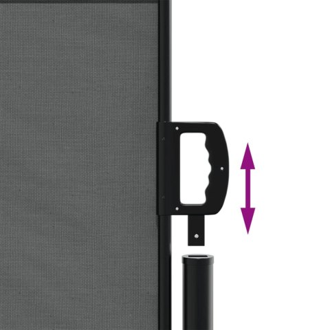 MARKIZA ZWIJANA BOCZNA NA TARAS BALKON PATIO ANTRACYTOWA 140X300CM