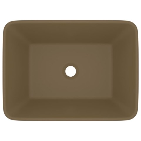 LUKSUSOWA UMYWALKA MATOWA KREMOWA 41X30X12CM CERAMICZNA