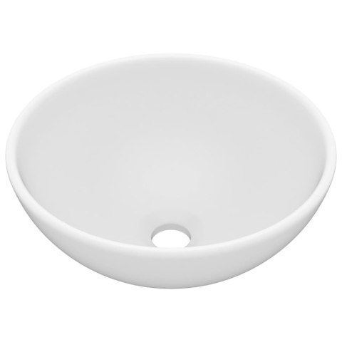 OKRĄGŁA UMYWALKA ŁAZIENKOWA MATOWA BIEL 32,5X14CM CERAMIKA