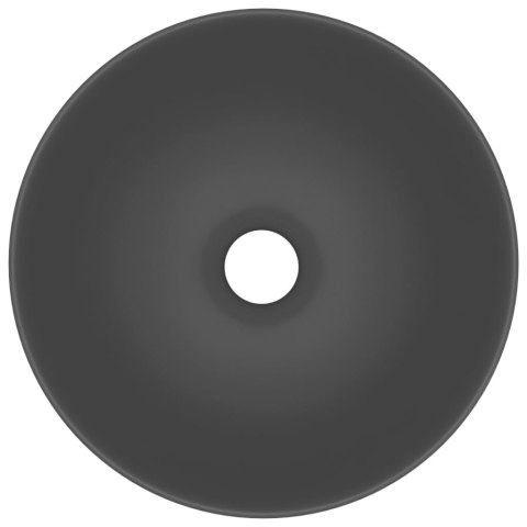 UMYWALKA ŁAZIENKOWA CERAMICZNA CIEMNOSZARA OKRĄGŁA