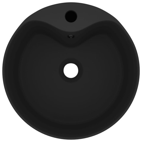 UMYWALKA Z PRZELEWEM MATOWA CZERŃ 36X13CM CERAMICZNA