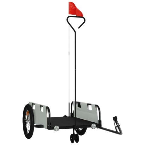 PRZYCZEPKA ROWEROWA SZARA WODOODPORNA I ŻELAZO